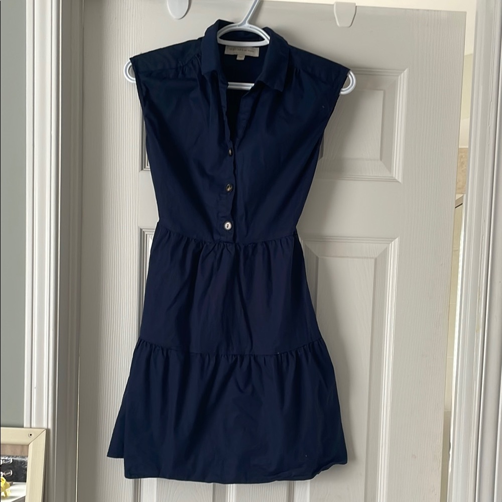 FLATTERING Marshalls Navy Blue Sleeveless Tiered Sundress